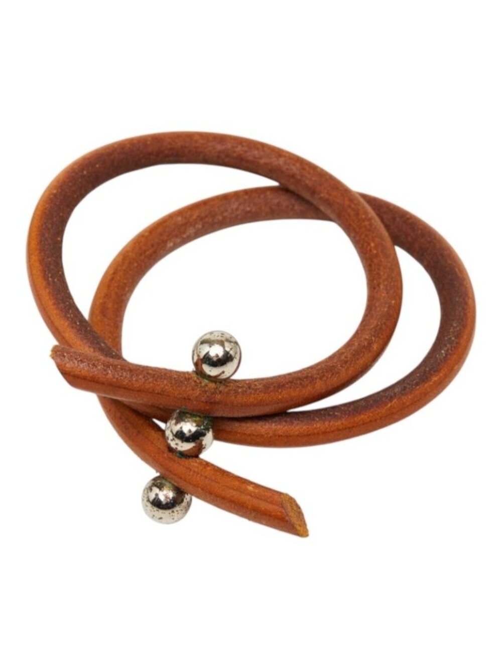 Hermes Roulette Hill Bracelet Brown Leather
